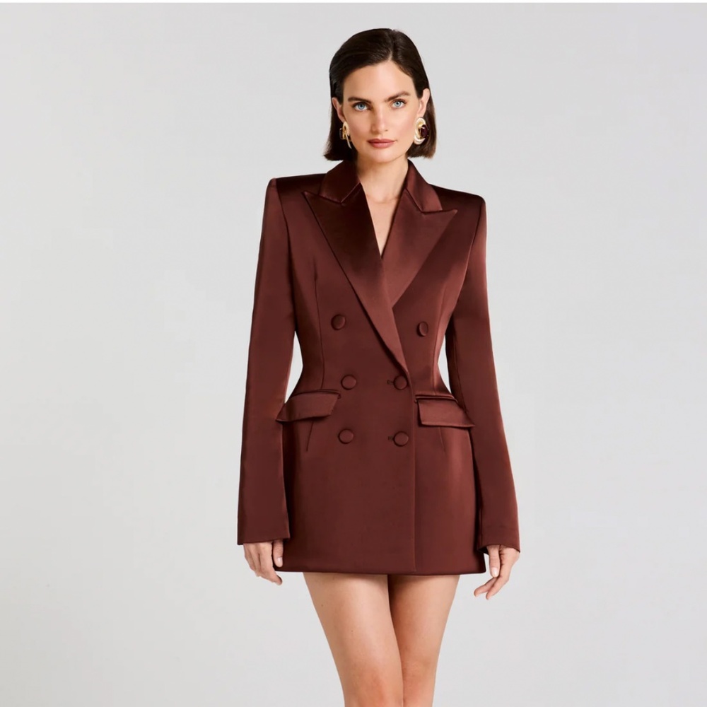 Nadine Merabi Monica Brown Blazer Dress